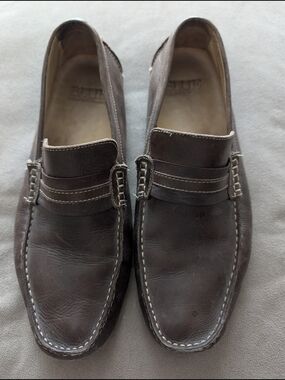 Men's Brown Leather Slip-On Driving Loafers